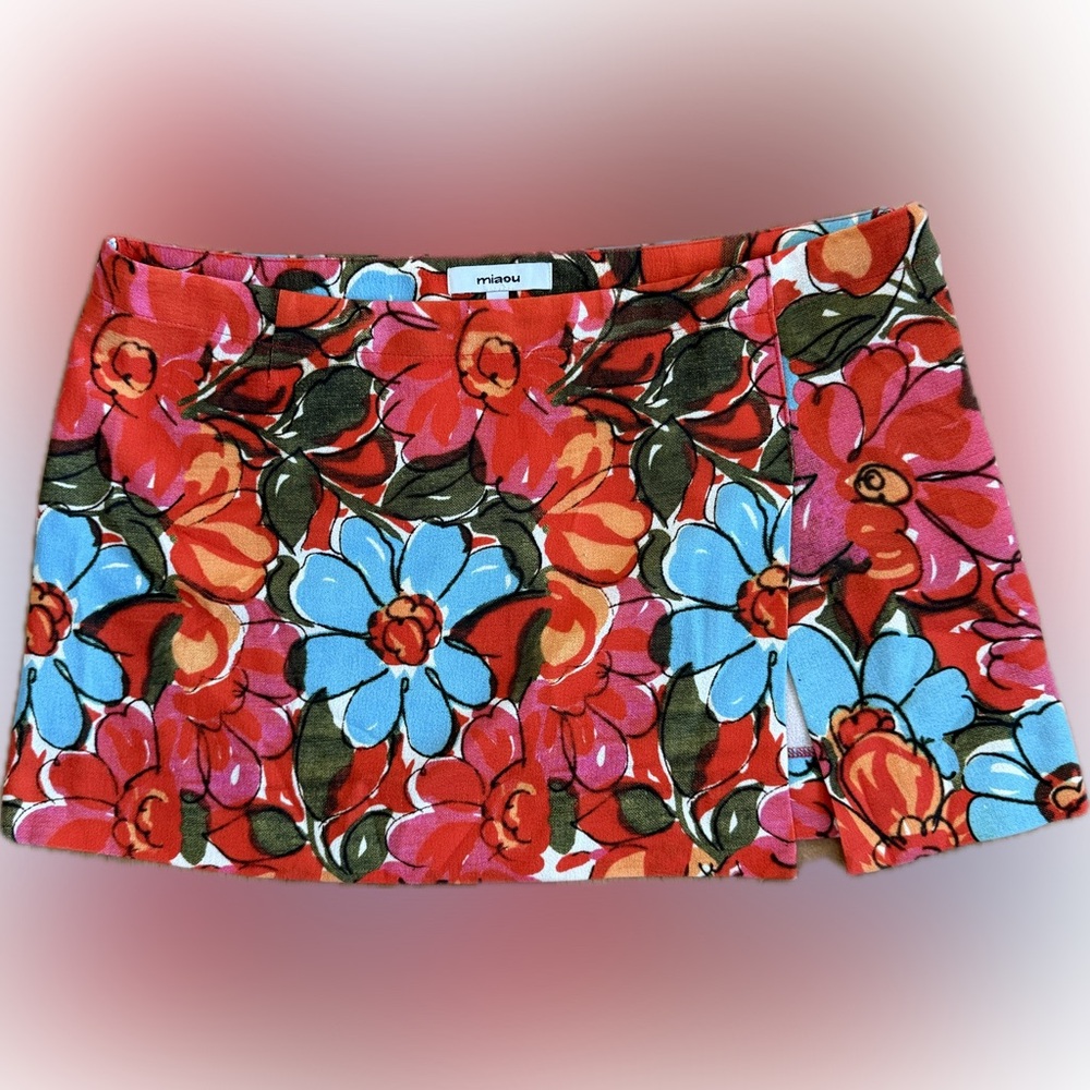 Miaou Micro Mini Floral Skirt